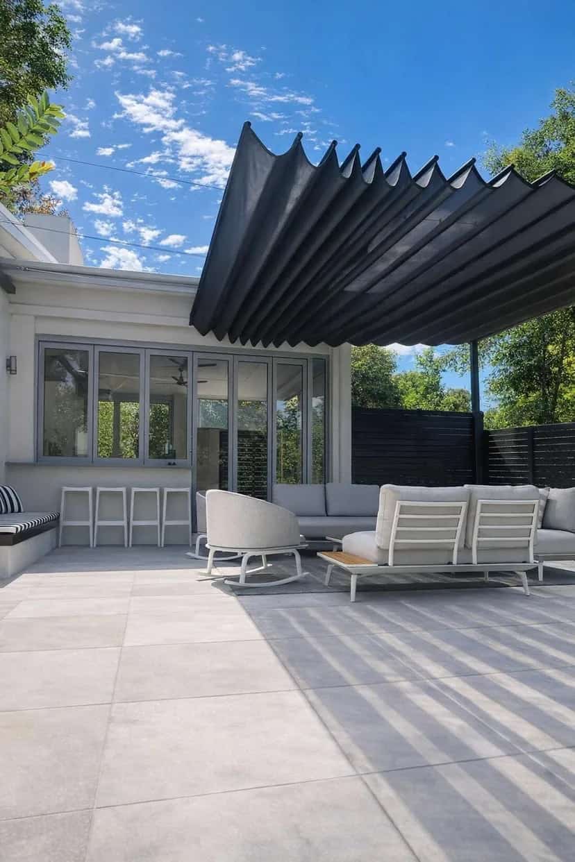 Modern rooftop terrace