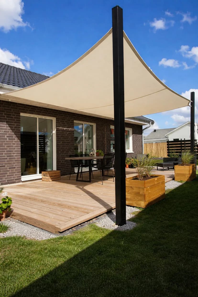 Skräddarsytt solskydd för villa med elegant design