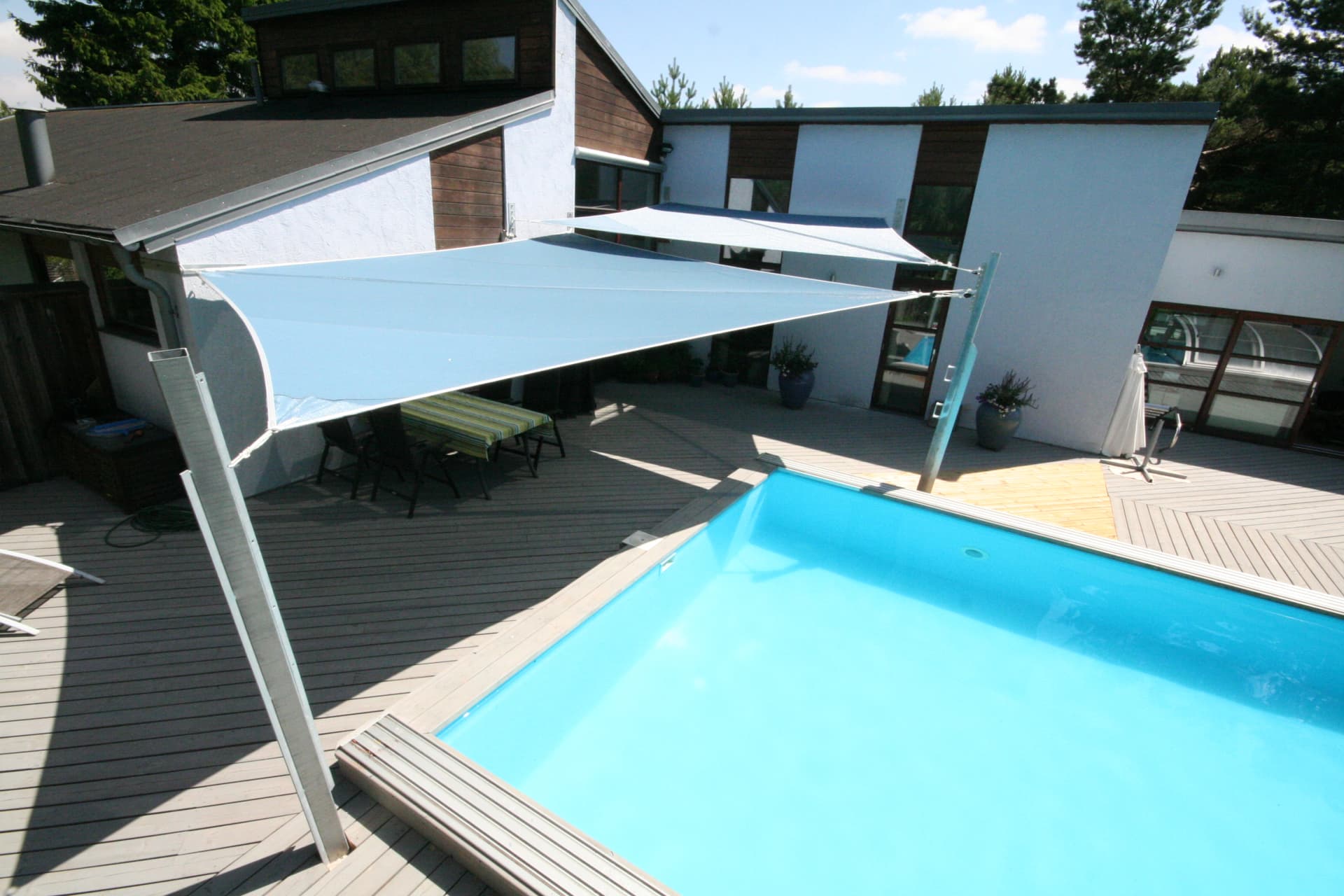 Segelduk altan närbild